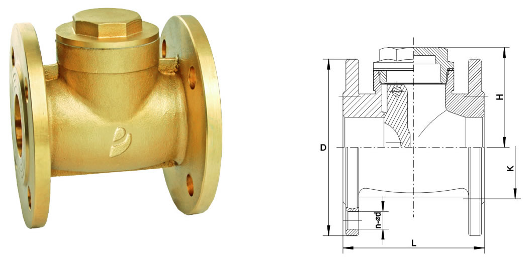 JT1610 黄铜法兰止回阀