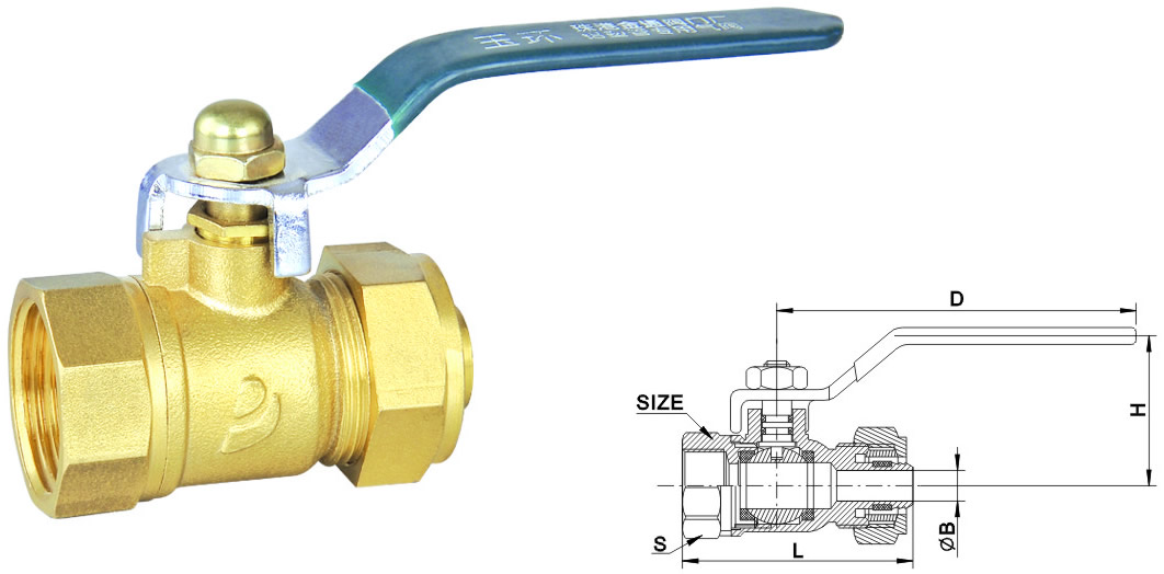 JT1130 单接内丝铝塑管球阀