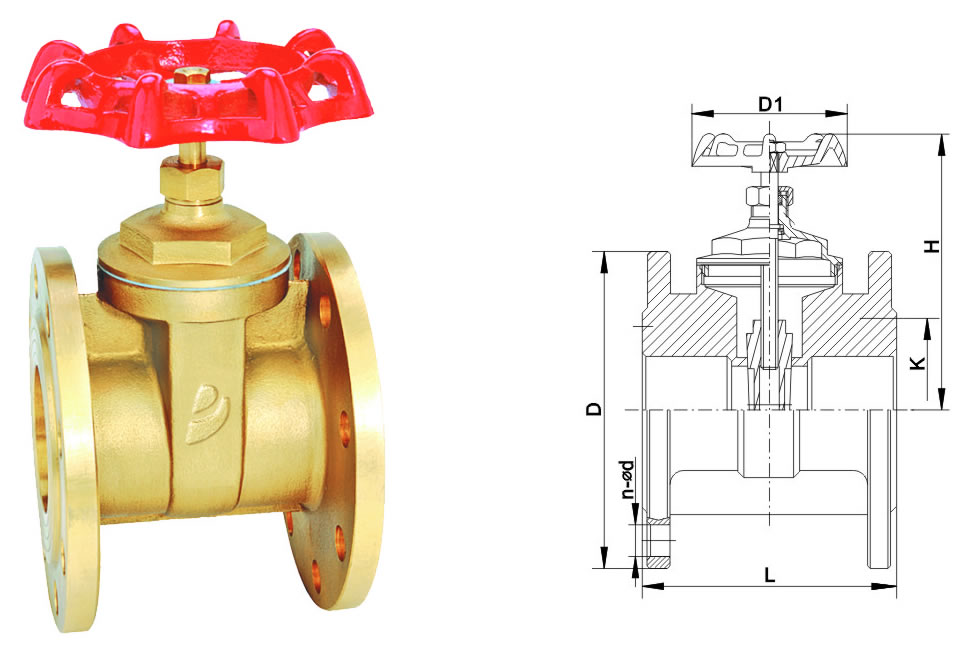 JT1570 黄铜法兰闸阀