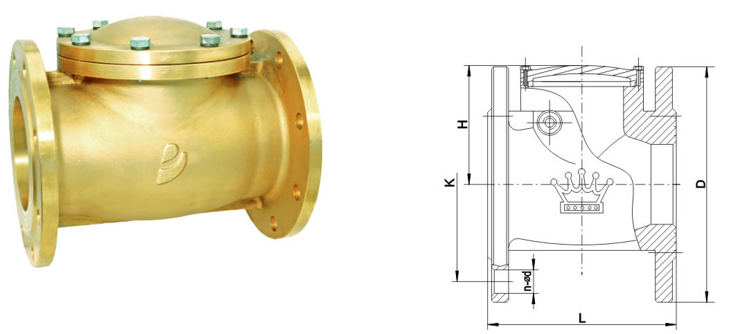 JT1620 黄铜法兰止回阀